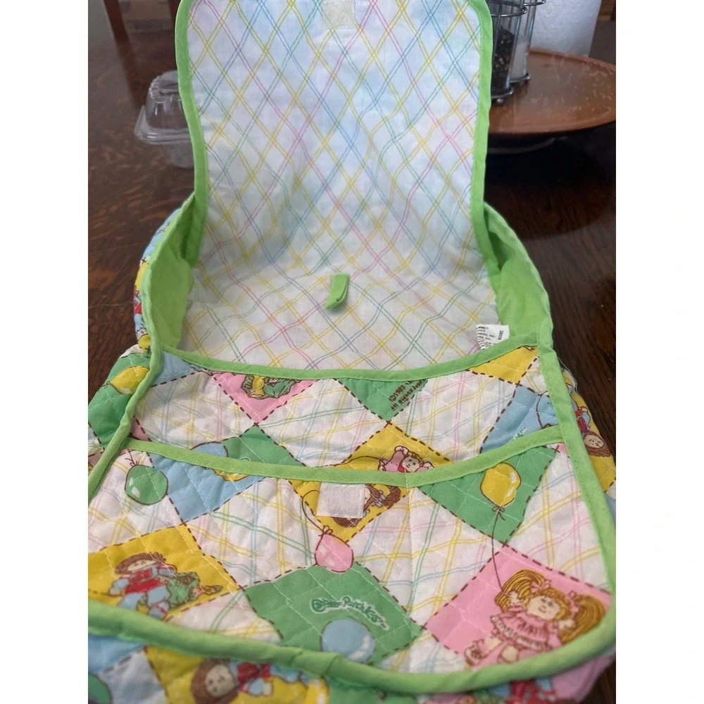 Vintage‎ Cabbage Patch Kids Quilted Baby Bag Kids Bag Green
